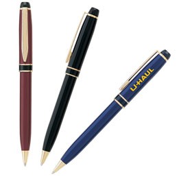 Ballpoint Pen Aluminum Barrel W/Gold Trim