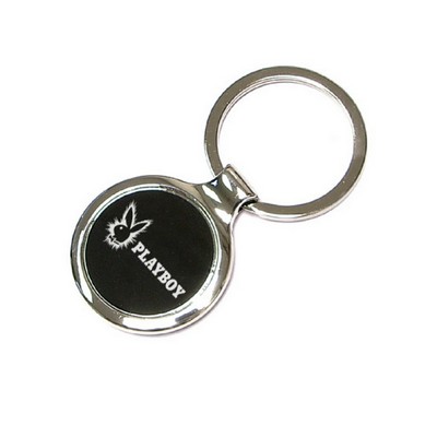 Shiny Chrome Finished Round Metal Key Holder w/Split Key Ring