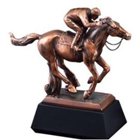 Equestrian - Horse with Jockey - 10" Tall