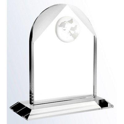 Crystal Distinguished Globe Arch Award, Large (5-1/2"x9"H)