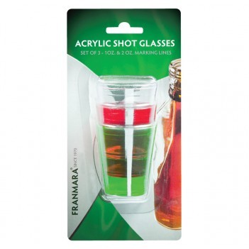 2 Oz. Acrylic Shot Glasses w/Lines (Set of 3)