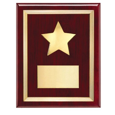 High Gloss Rosewood Plaque w/ Gold Star