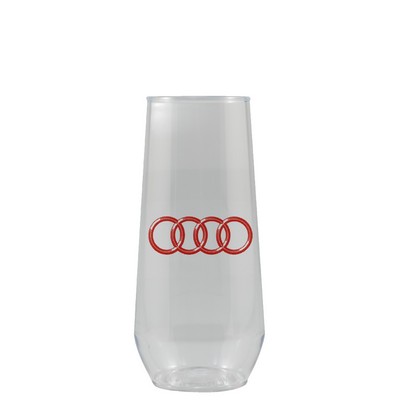 10 oz Clear Plastic Stemless Flute - Tradition