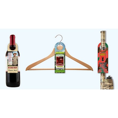 Bottle Hanger - Laminated - 2.5 x 7.625 (Round Top w/1.5625 hole) - 14 pt.