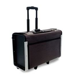 Black Catalog Case w/Wheels & Telescoping Handle (19"x12"x8")