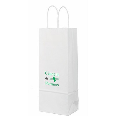 White Kraft Paper Shopping Bags 1C1S (5.9"x3.15"x13")