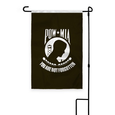 POW MIA Garden Flags 18x12 inch (black & white)