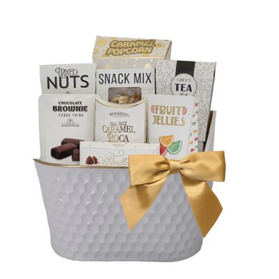 Winter White Gourmet Snack Basket