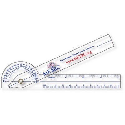 .040 Clear Plastic Goniometer (1.5" x 11.4") Screen-printed