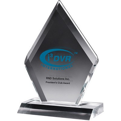 Zenith Diamond Multi Faceted Clear Acrylic Award (6"x 8 1/2"x 3/4") Screen-Printed Spot Color