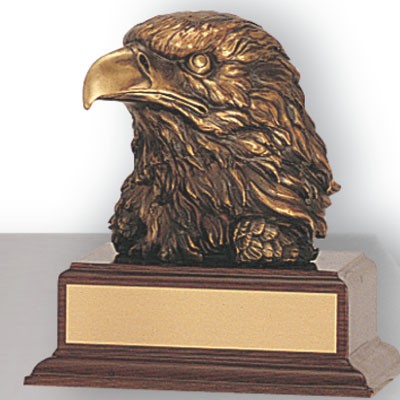 6½" Brass Electroplated Eagle Head Trophy