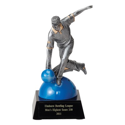 7" Bowling Trophy w/Male Bowler