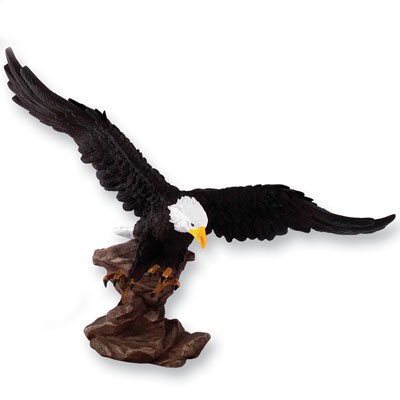 Painted Resin Attacking Eagle Trophy w/¼" Rod (13"x16")