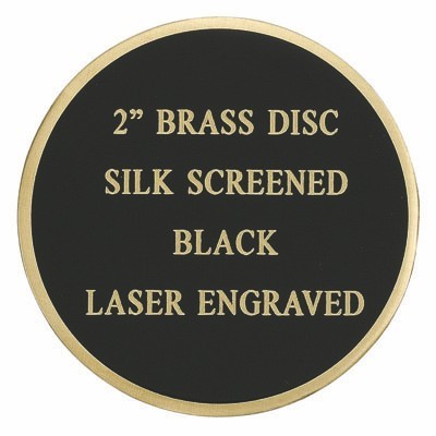 2" Screened Black Brass Disc