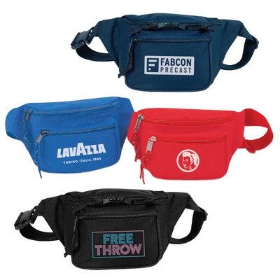 600D Polyester Triple Zipper Fanny Pack