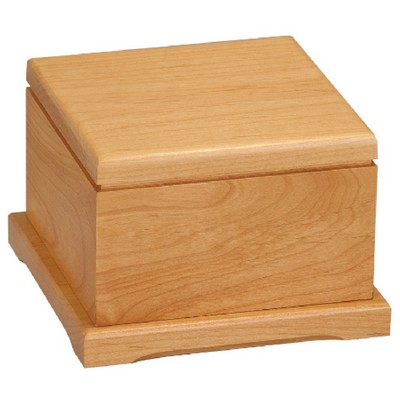 5 3/4 x 5 3/4 Red Alder Pet Urn with Laser Engraved Lid