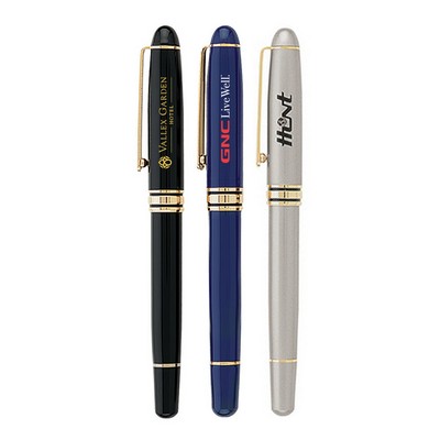 Geneva™ Chrome Royal Rollerball Pen - Optional Gift Box