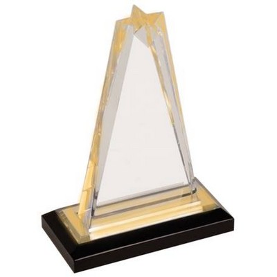 Impress Star Acrylic Award - Gold/Clear - 7" Tall