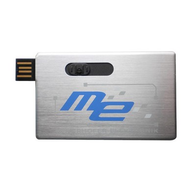 128 MB Retractable Metal Credit Card USB Flash Drive