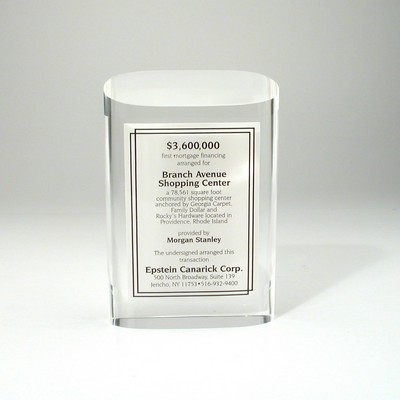 Standing Oval Lucite® Embedment Award (4" x 6" x 1 1/4")