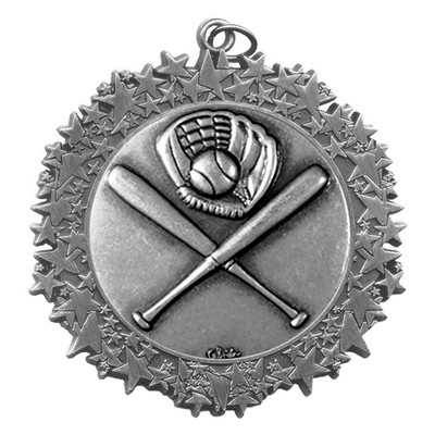 Stock Star Border 2 3/4" Medal- Baseball General