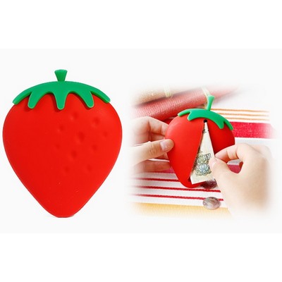 Strawberry Shaped Silicone Card Holder/Luggage Tag/Silicone Key Chain