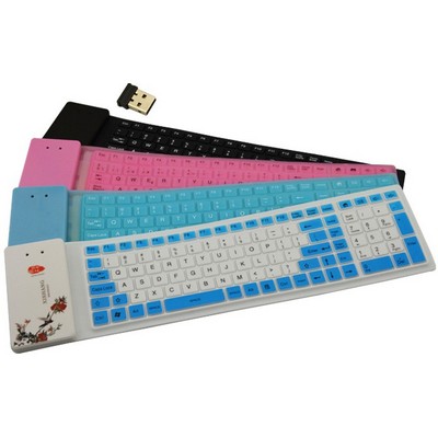 109 Keys Portable 2.4G Wireless Silicone Keyboard