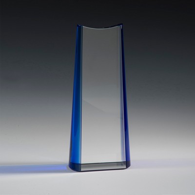 9" Titulum Crystal Award w/Blue Accent