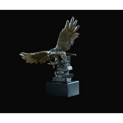 Silver Swooping Eagle, 10.5"W x 11.5"W