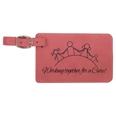 Leatherette Luggage Tag - Pink