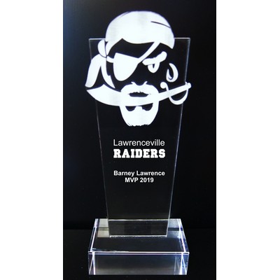 EXCLUSIVE! Acrylic and Crystal Engraved Award - 9-1/2" Tall - Raider, Buccaneer or Pirate