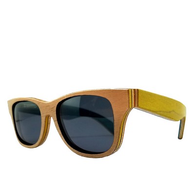 Recycled Sycamore Skateboard Sunglasses - Handmade in USA