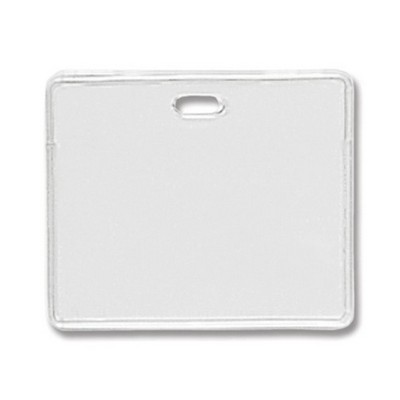 3.88" W x 3.08" H - Horizontal Clear Vinyl Badge Holder (Blank)