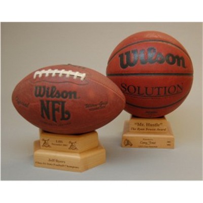 5.5" x 5.5" - Hardwood Basketball and Soccer Display Stands