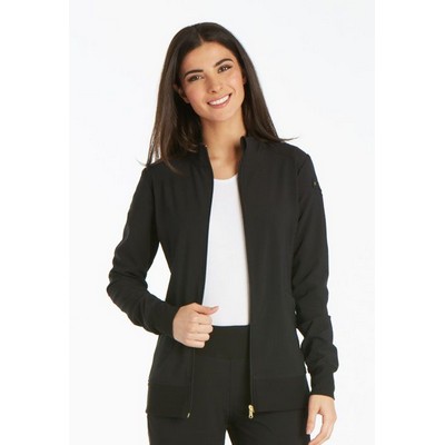 Cherokee® iFlex® Crosshatch Dobby Top Zip Front Warm-Up Jacket