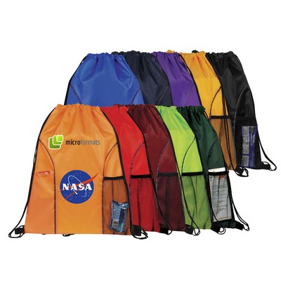 Dual Pocket Drawstring Backpack