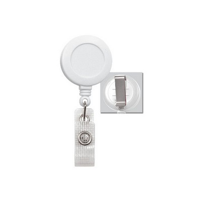 Round Plastic Clip-On Fast Ship Badge Reel (White)