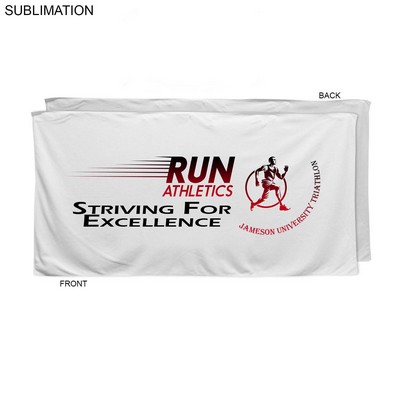 Absorbent Microfiber Dri-Lite Terry White Triathlon Towel, 30x60, Sublimated Full Color