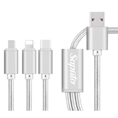 The Virgo 3-in-1 Charging Cable -Silver