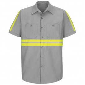 Reflective Short Sleeve Industrial Work Shirt Short Sleeve, 4.5 oz