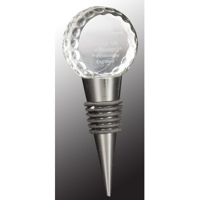 4" Crystal Golf Ball Wine Stopper Award