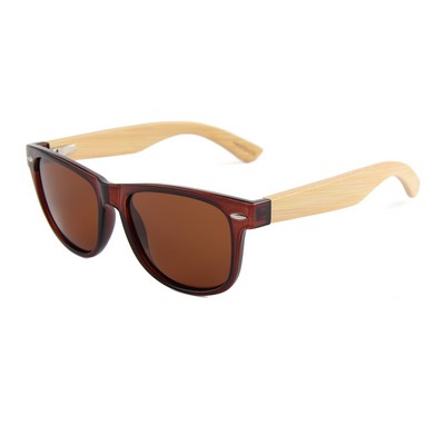 Bamboo Sunglasses - Brown Lenses - Clear Brown Frames