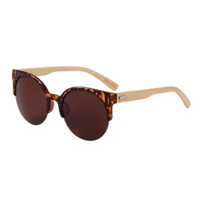 Bamboo Sunglasses - Gradient Brown Lenses - Black Frames