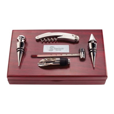 The Bodega 5pc Wine Accessory Set - Rosewood