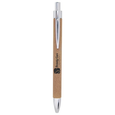 Light Brown Leatherette Pen