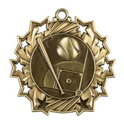 2.25" Ten Star Baseball Medal