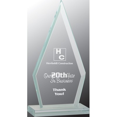 7 1/2" Triangle Jade Glass Award