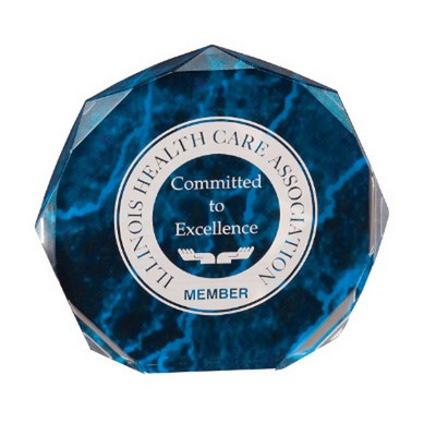 7" Blue Marble Octagon Acrylic Award