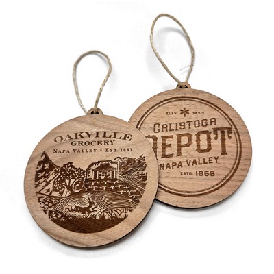 Wood Veneer Ornaments w/Laser Engraving