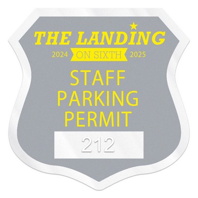 Inside Parking Permit | Shield | 2 3/4" x 2 3/4" | Clear Static | Numbered